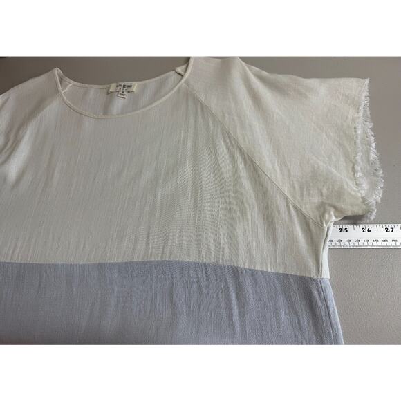 Umgee Linen Blend High Low Frayed Hem Dress Womens Size Medium Boho Beachy - Picture 7 of 10